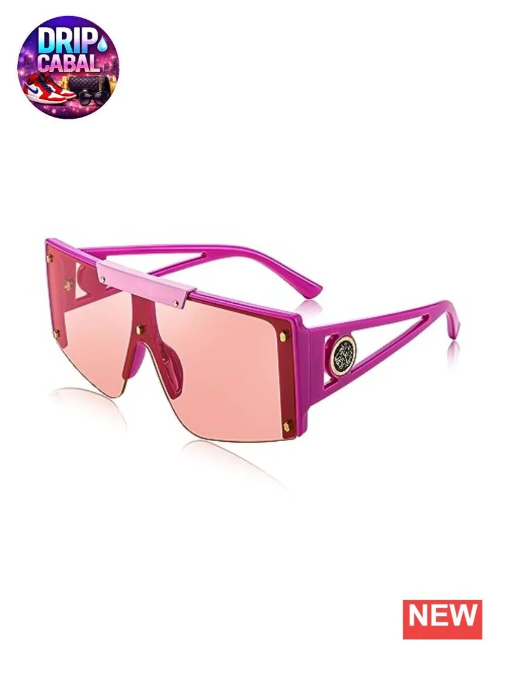 Oversized Square Shield Sunglasses UV400 Protection